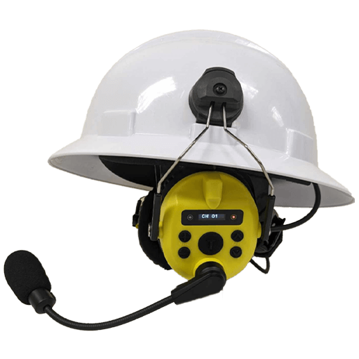 ATLAS PRO Wireless Industrial Headset Clip-on Hard Hat model